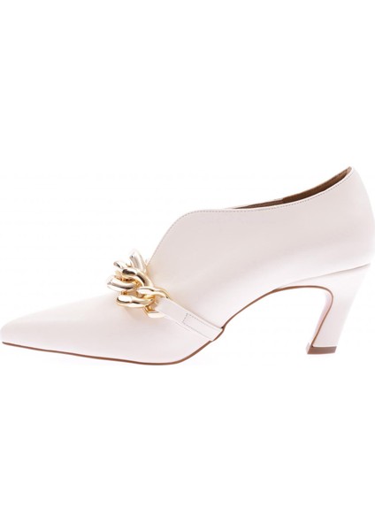 1723-22Y Kadın Sivri Burun Üstten Tüm Zincir Detaylı Topuklu Ayakkabı fırsatları