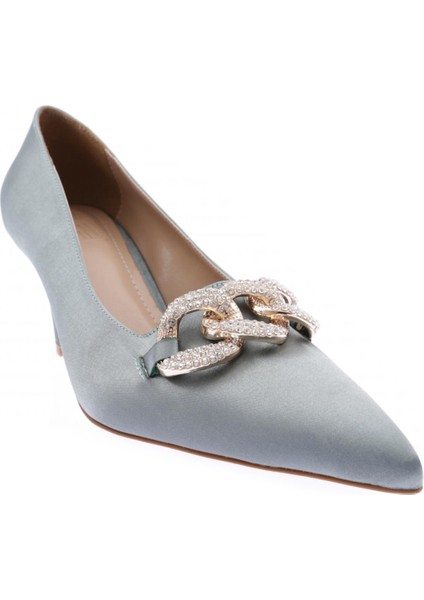 1728-22Y Kadın Sivri Burun Üstten Zincirli Taşlı Topuklu Ayakkabı modelleri