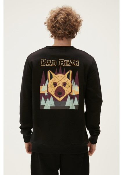 Bad Bear Geofox Crewneck Siyah Erkek Sweatshirt 22.02.12.028-C01