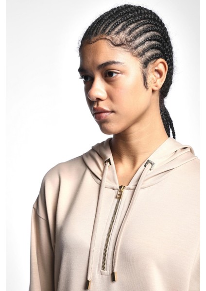 Camel Kadın Fermuarlı Kapüşonlu Sweatshirt 22N-2123 fırsatları