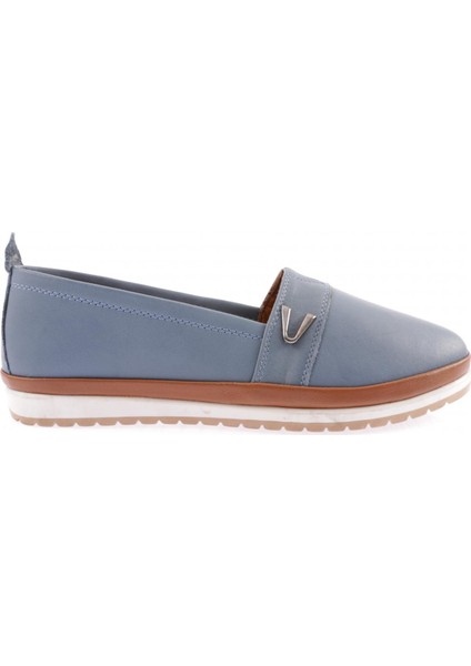 805-D-22Y Kadin Düz Yan V Toka Comfort Ayakkabi