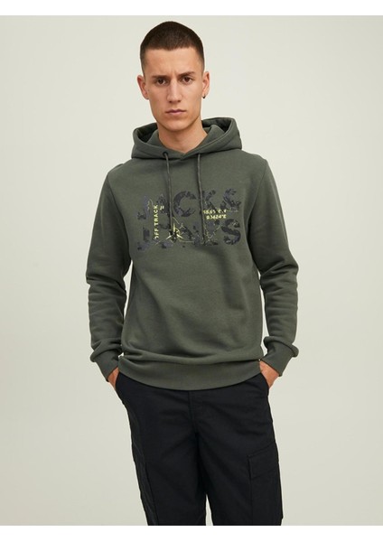 Jcotech Logo Sweat Hood Yeşil Erkek Sweatshirt 12216242-Fores modelleri