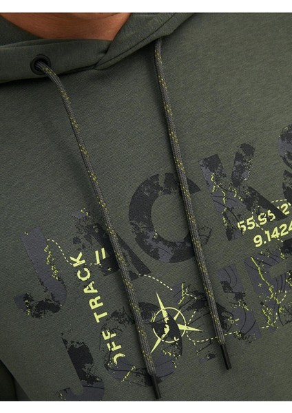 Jcotech Logo Sweat Hood Yeşil Erkek Sweatshirt 12216242-Fores fırsatları