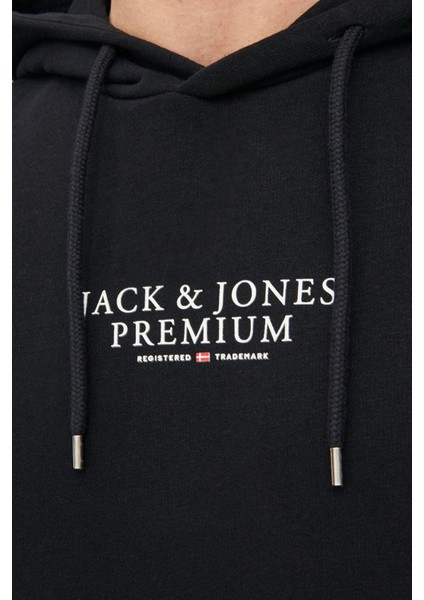 Jack & Jones Jprbluarchıe Sweat Hood Noos Siyah Erkek Sweatshirt 12216335-Black