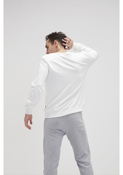 Crewneck Erkek Beyaz Baskılı Sweatshirt fiyatları