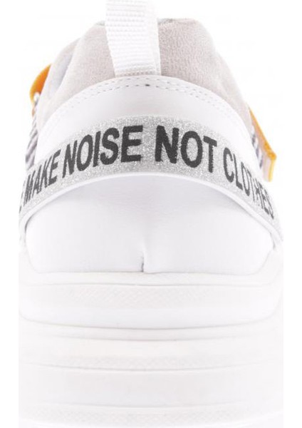 65140 Kadın Mega Kalın Taban Simli Cırtlı Sneakers Ayakkabı indirimleri