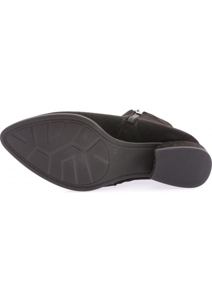 PM309-K15 Sivri Burun Yanlari Metal Fermuarli Çerçeve Topuklu Kadin Bot indirimleri