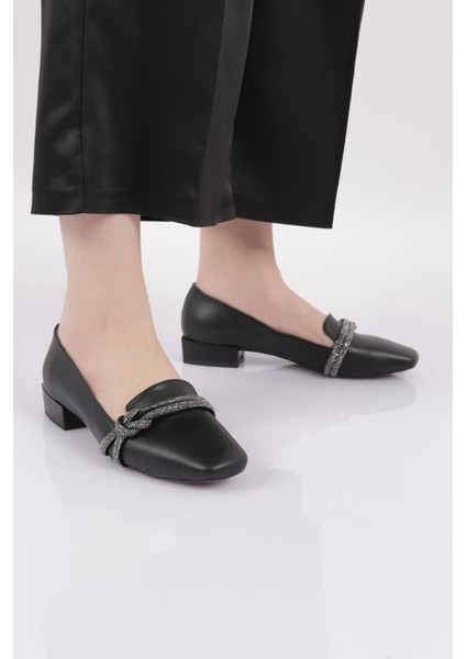 PM350-K3703-22Y Kadın Silver Taslı Ip Detaylı Babet