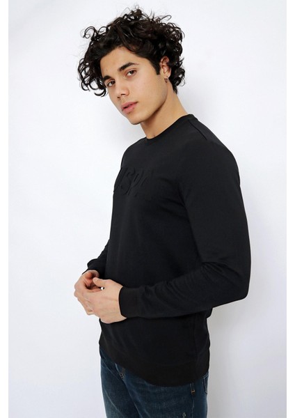 Bisiklet Yaka Siyah Erkek Sweatshirt JELLYSK022 fiyatları