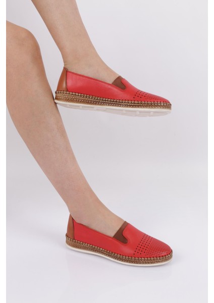 P37-22Y Kadın Lazerlı Soft Anatomıc Footwear Derı Ayakkabı