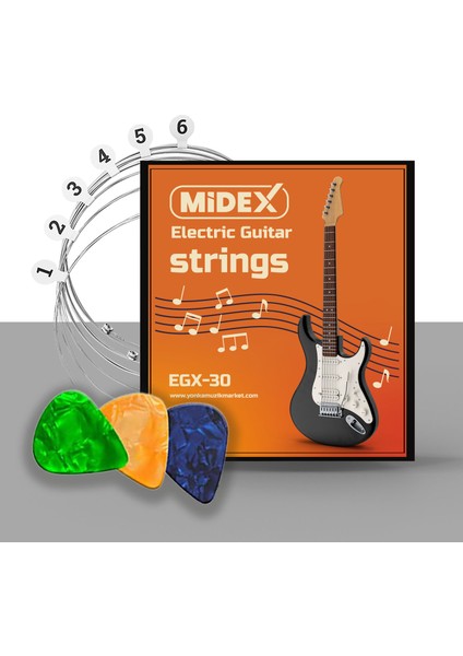 Egx-30 elektro Gitar Teli Takımı ve Pena seti