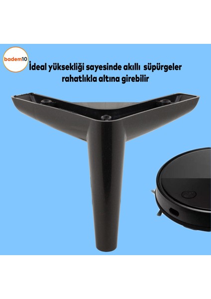 Piko Lüks Mobilya Kanepe Sehpa Tv Ünitesi Koltuk Ayağı 14 cm Siyah Baza Ayak