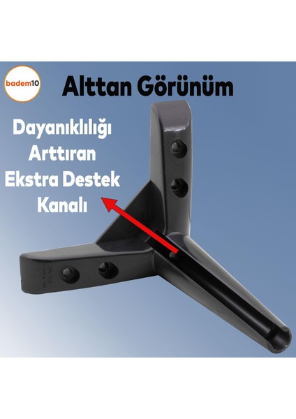 Piko Lüks Mobilya Kanepe Sehpa Tv Ünitesi Koltuk Ayağı 14 cm Siyah Baza Ayak