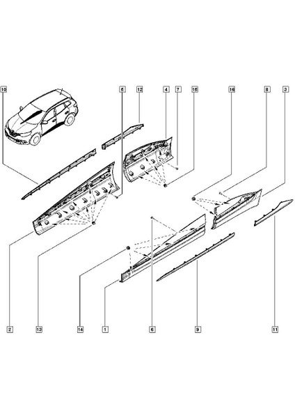 Renault Kadjar Sol Arka Kapı Bandı 828778146R