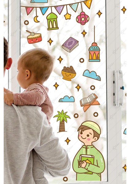 Ramazan Iftar Sofrası Dua ve Kabe Temalı Ramazan Ayı Sticker Seti