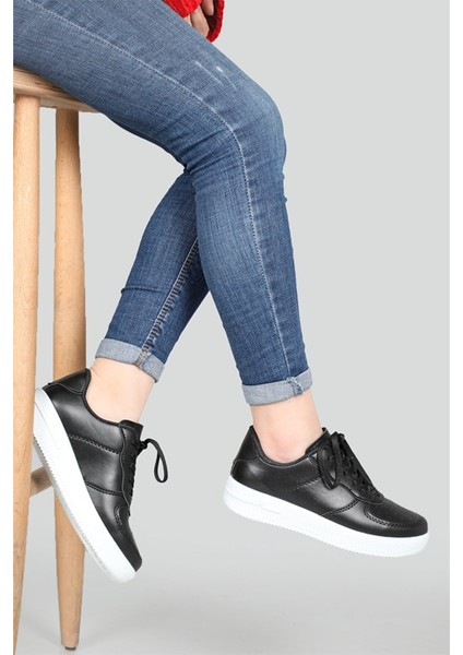 Günlük Rahat Yürüyüş Unisex Spor Ayakkabı V2 Siyah Beyaz