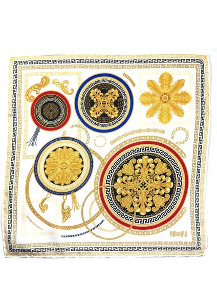 Beyaz Motif Desen Erkek Cep Mendili SPS564-44
