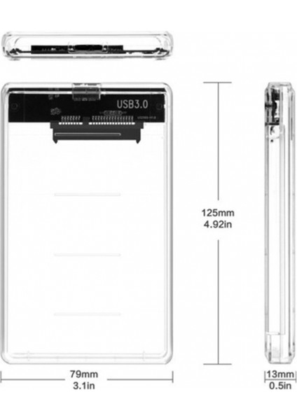 Codmax CDG-HDC-30T 2,5" USB 3.0 Şeffaf Disk Kutusu