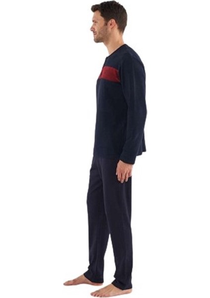 Patlı Selanik Kumaş Kışlık Erkek Pijama Takım