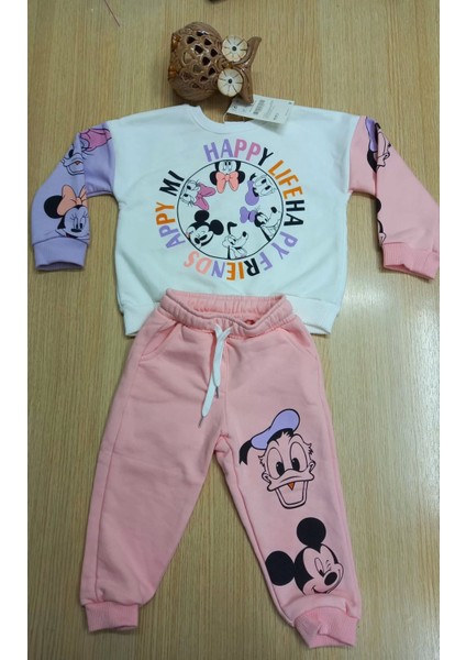 Çocuk Mickey Mouse Baskılı Alt Üst Ikili Takımı