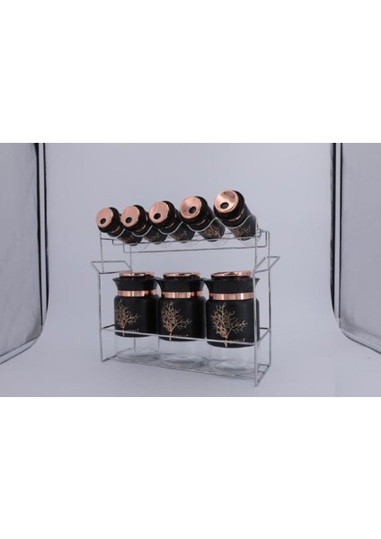 Ağaç Desen 8li Baharat Takımı TR-3745