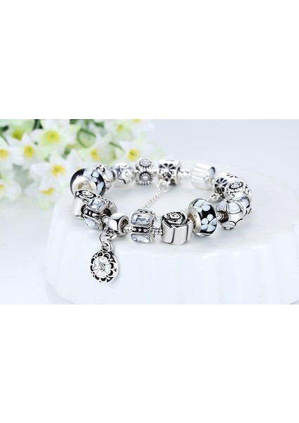 Trend Kristal Charmlı , Gümüş, Charm Bileklik