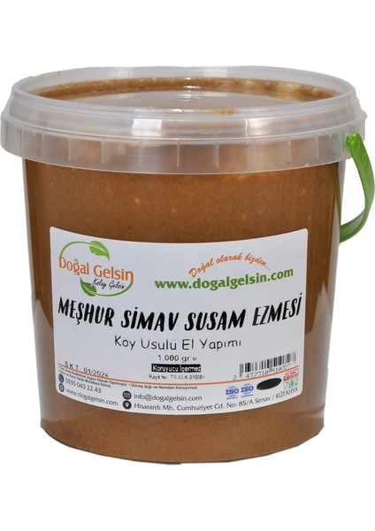 Doğal Gelsin Kolay Gelsin Meşhur Simav Susam Ezmesi -1 kg