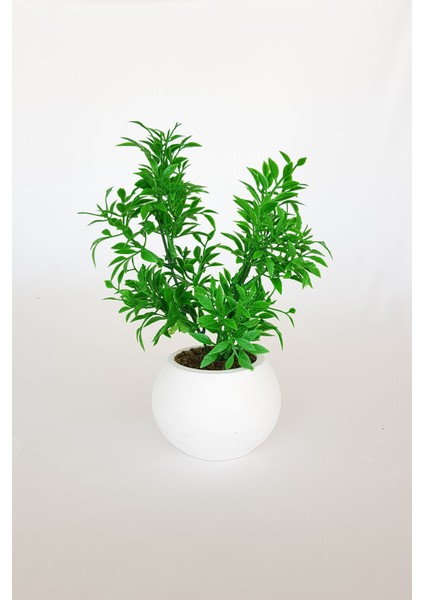 Adresiburasi Beton Saksıda Yapay Fesleğen Bitkisi Yeşil fiyatları