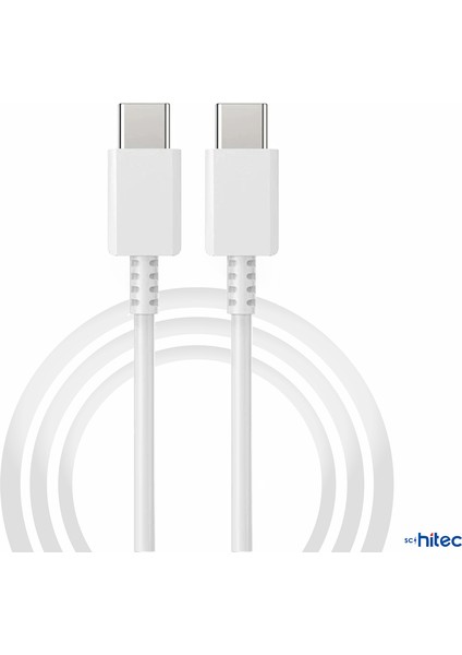 3A 50W Type-C to Type-C Data ve Şarj Kablosu 1metre Beyaz DN980