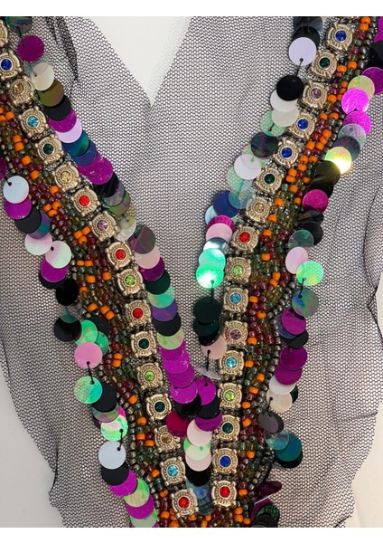 20X30 cm Taşlı Boncuklu Tasarım Kıyafet Yaka Aksesuarı Aplik Dikiş fiyatları