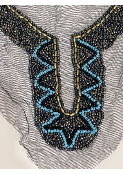 24X27CM Taşlı Boncuklu Tasarım Kıyafet Yaka Aksesuarı Aplik Dikiş fiyatları