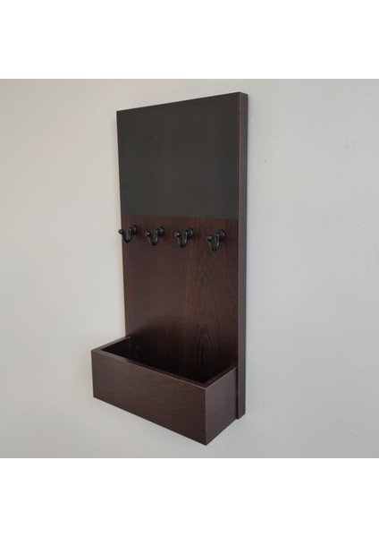 Eblo Home 20 cm Wenge Kara Tahta Antre Askılık Anahtarlık