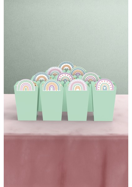 Boho Baby Girl Gökkuşağı Temalı 10'lu Mısır Kutusu