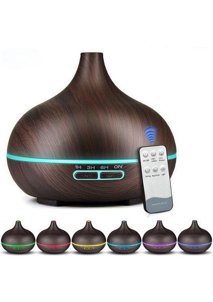 Uzaktan Kumandalı 550ML Aroma Difüzörü Ultrasonik Hava Nemlendirici Buhar Makinesi 7 Renk LED modelleri
