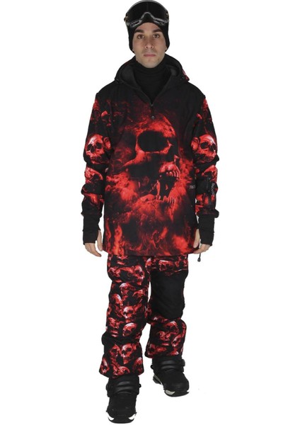 SS7941 Skull Erkek Snowboard Mont ve Pantolon Takımı