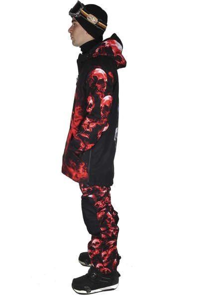SS7941 Skull Erkek Snowboard Mont ve Pantolon Takımı modelleri