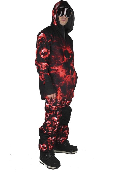 SS7941 Skull Erkek Snowboard Mont ve Pantolon Takımı fırsatları