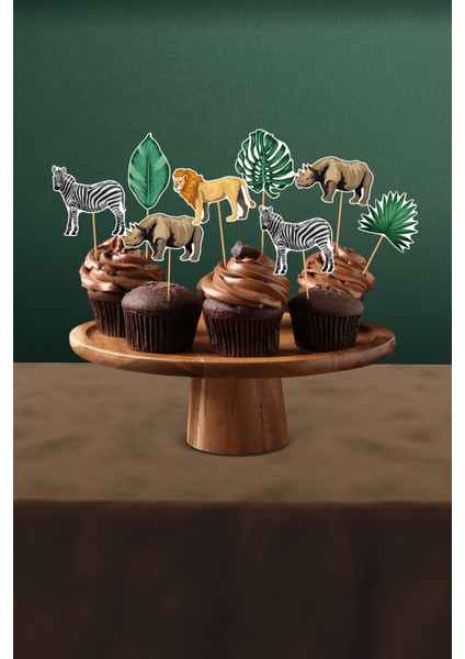Safari Temalı 12’li Cupcake Süsü