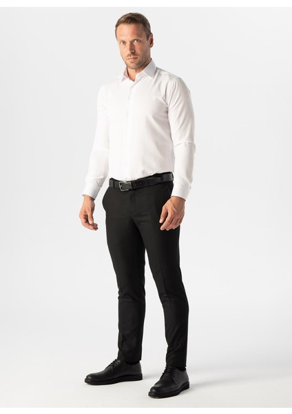 Normal Bel Normal Paça Slim Fit Siyah Erkek Pantolon PN2020500527