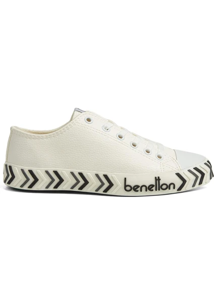 Benetton® | BN-30723 - 3374 Beyaz Gri - Kadın Spor Ayakkabı