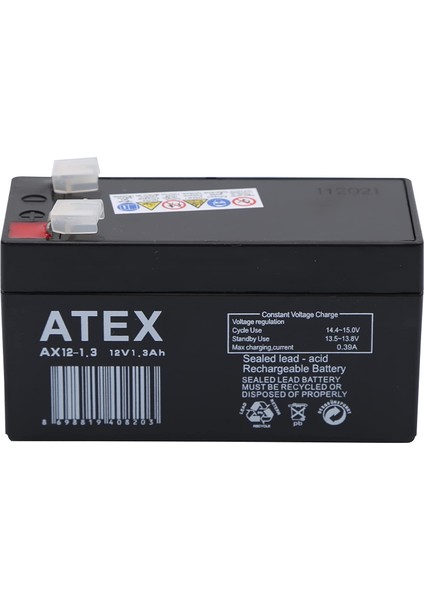 AX12-1.3 12V Volt - 1.3AH Amper Bakımsız Kuru Akü