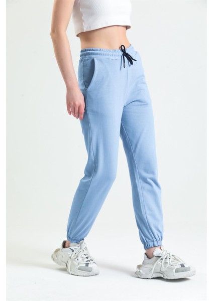 Mavi Lastikli Jogger Eşofman Altı