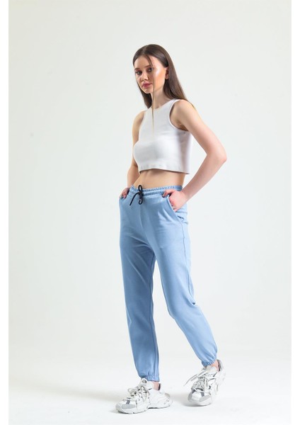Mavi Lastikli Jogger Eşofman Altı modelleri