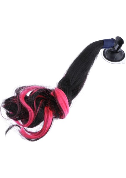 Kask Örgüler/ At Kuyruğu Gradyanı Kıvırcık Saç Vites Fincanı Siyah + Pembe (Yurt Dışından)