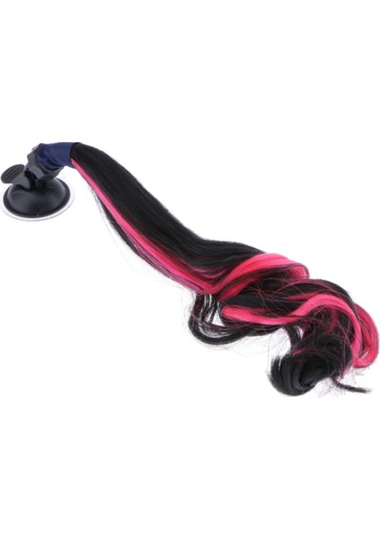 Kask Örgüler/ At Kuyruğu Gradyanı Kıvırcık Saç Vites Fincanı Siyah + Pembe (Yurt Dışından)
