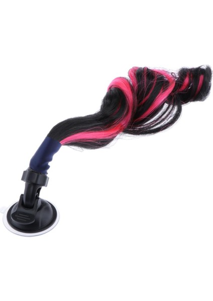 Kask Örgüler/ At Kuyruğu Gradyanı Kıvırcık Saç Vites Fincanı Siyah + Pembe (Yurt Dışından)
