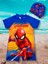 Efsane Spiderman Örümcek Adam Baskı Detay Hassas Ten Yarım Kollu Fermuarlı Yüzücü Tarz Bone Hediyeli 2