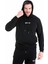 Siyah Regular Fit Düz Kapüşonlu Pamuklu Kanguru Cep Sweatshirt 3