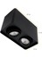 Frog Twin Siyah Renk Kare Sıva Üstü Spot Dekoratif Modern Aydınlatma 3000K GU10 Duy LED Ampul Dahil 5