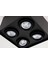 Frog Quad Siyah Renk Kare Sıva Üstü Spot Dekoratif Modern Aydınlatma 3000K GU10 Duy LED Ampul Dahil 3